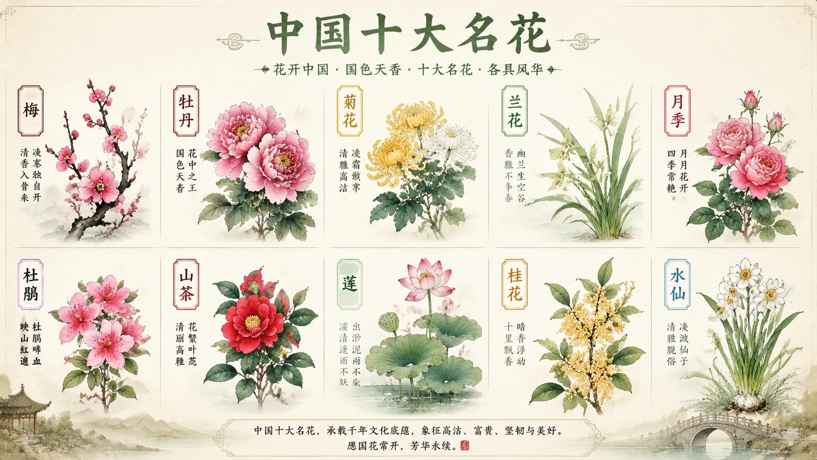 中国传统花卉专题配图